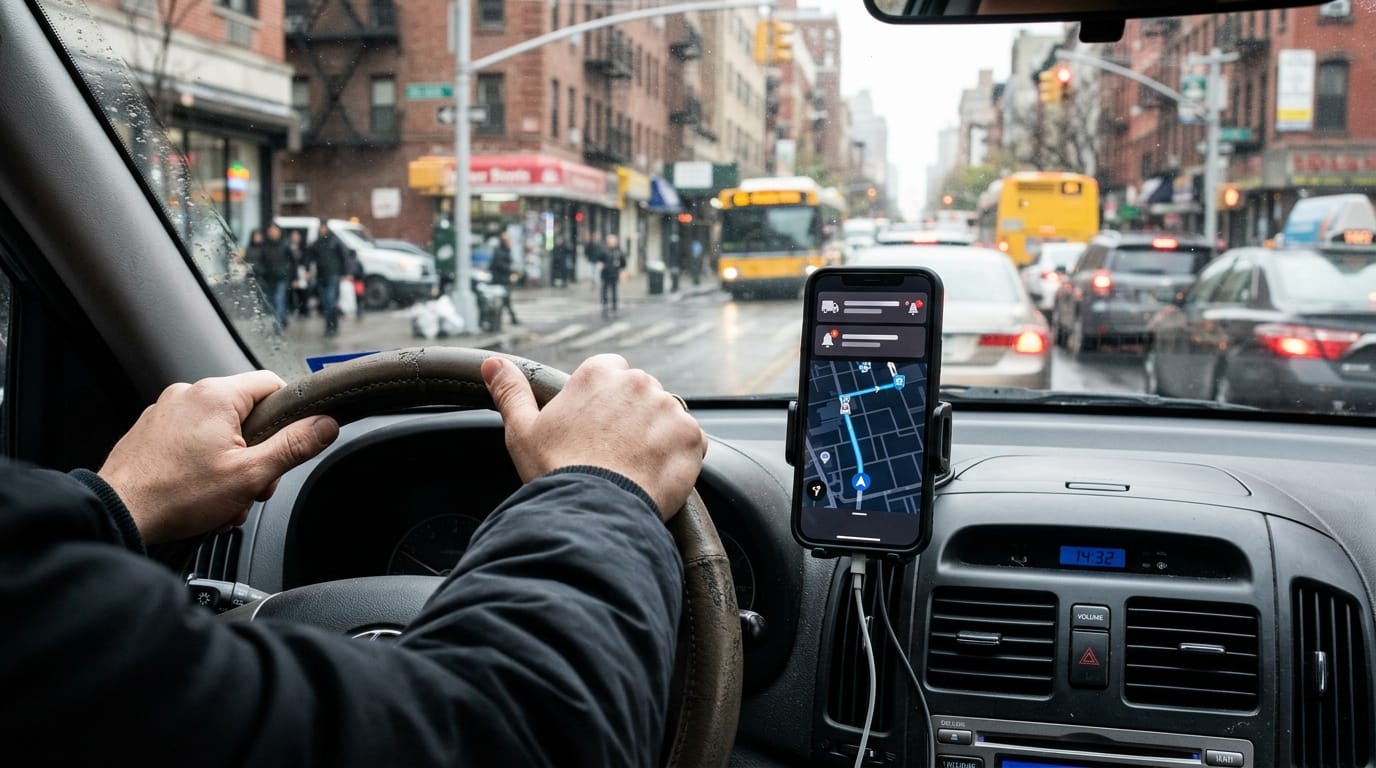 Delivery app and navigation screen that may become evidence in a San Diego delivery driver accident claim